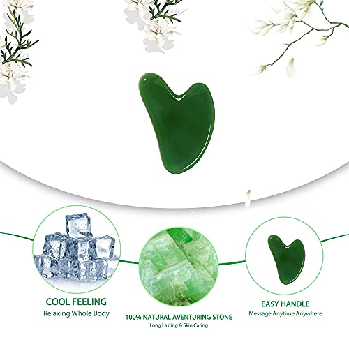 BFS-Dream Gua Sha Tool Nature Jade Gua Sha Stone Massage for Back, Arm, Neck ...