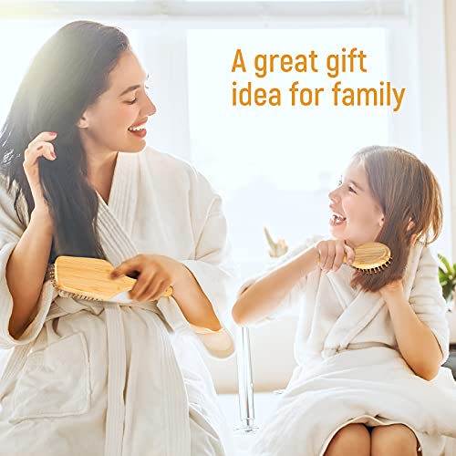 BFWood Bamboo Hair Brush Set, Eco-Friendly Wooden Hair Brushes and Combs Set ...