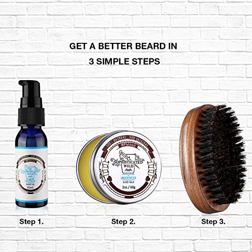 BFWood Boar Bristle Beard Brush - Black Wood Walnut Military Style