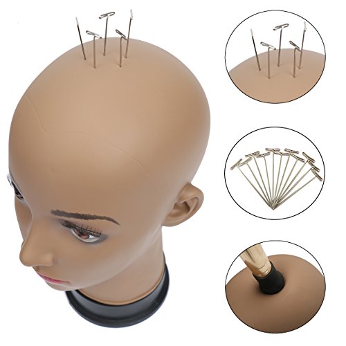 BHD BEAUTY Bald Mannequin Head Brown Female Professional Cosmetology for Wig ...