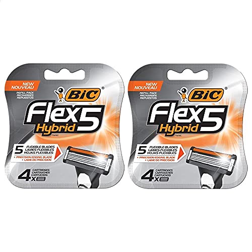 BIC Flex 5 Hybrid Disposable Razors for Men, Sensitive Skin Razor For a Smoot...