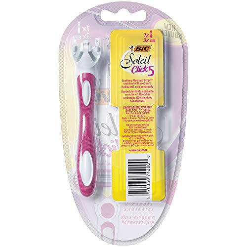 BIC Soleil Click 5 Women's 5-Blade Disposable Razor, 1 Handle and 3 Cartridges