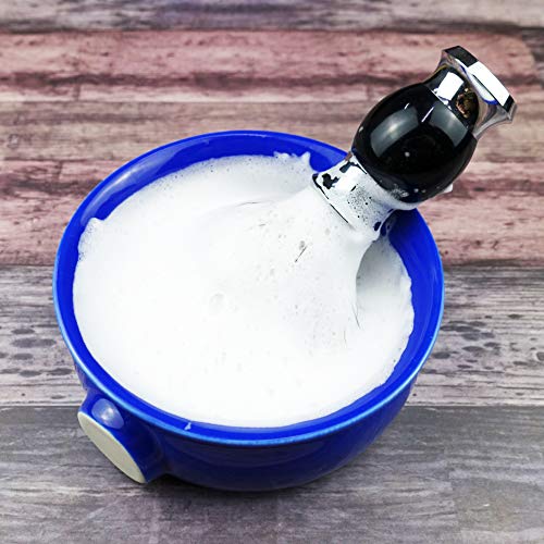 Bicrops Ceramic Shaving Soap Bowl For Men, Non-slip Handle, Wide Mouth, Large...