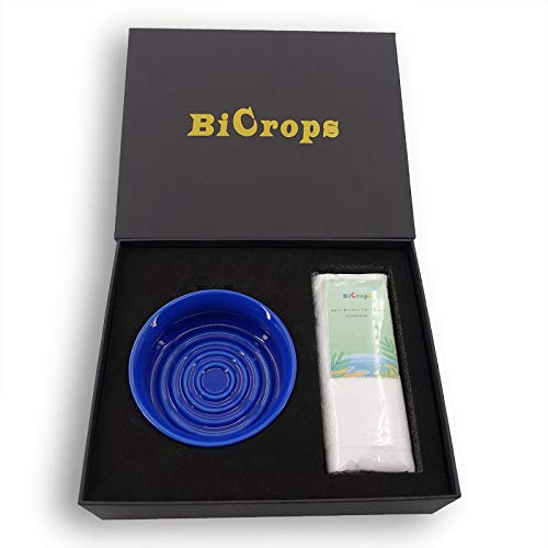 Bicrops Ceramic Shaving Soap Bowl For Men, Non-slip Handle, Wide Mouth, Large...