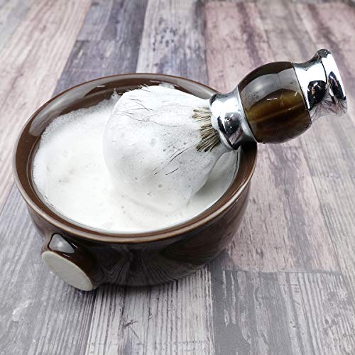 Bicrops Shaving Kit For Men Wet Shave, Aerylic Handle Badger Shaving Brush, W...