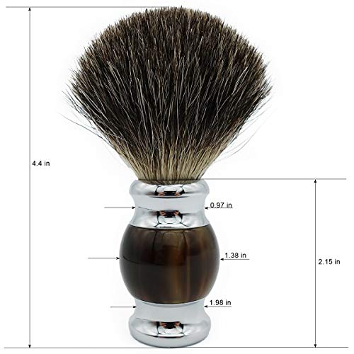 Bicrops Shaving Kit For Men Wet Shave, Aerylic Handle Badger Shaving Brush, W...
