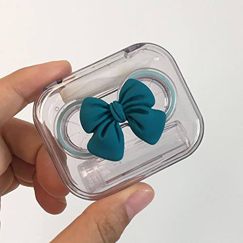Cute Bowknot Contact Lens Case with Tweezers, Remover Stick, Bottle, Lens Hol...