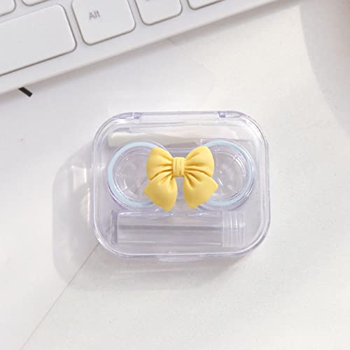 Cute Bowknot Contact Lens Case with Tweezers, Remover Stick, Bottle, Lens Hol...