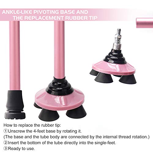 BigAlex Folding Walking Cane Adjustable & Portable Walking Stick,Pivoting Qua...