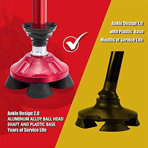 BigAlex Folding Walking Cane with LED Light,Pivoting Quad Base,Adjustable Wal...