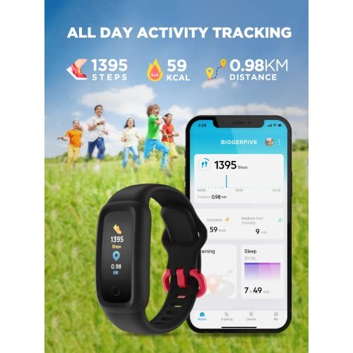 BIGGERFIVE Vigor 2 Kids Fitness Tracker Watch for Girls Boys Ages 5-12, IP68 ...