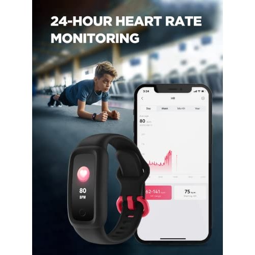 BIGGERFIVE Vigor 2 Kids Fitness Tracker Watch for Girls Boys Ages 5-12, IP68 ...