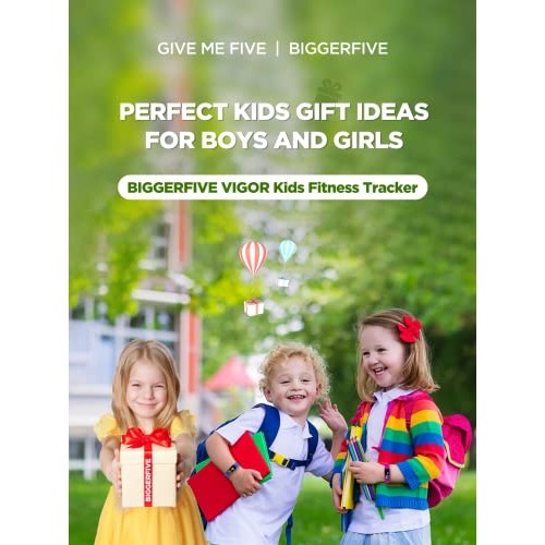 BIGGERFIVE Vigor Kids Fitness Tracker Watch for Girls Boys Ages 5-15, IP68 Wa...