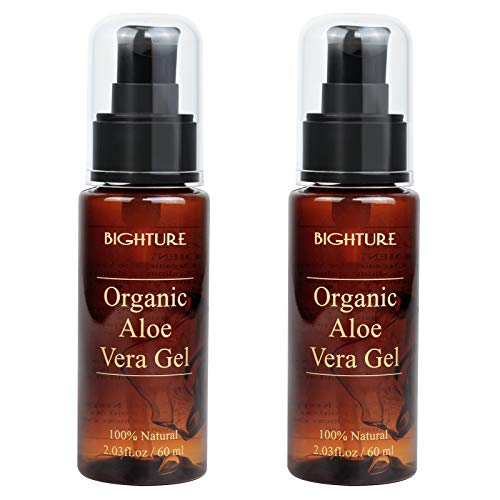 Bighture Organic Pure Aloe Vera Gel, with 100% Pure Aloe From Freshly Cut Alo...