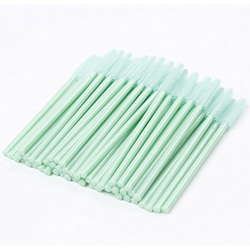 BIHRTC Pack of 100 One-Off Disposable Silicone Eyelash Mascara Brushes Wands ...