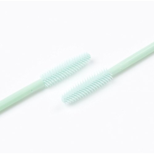 BIHRTC Pack of 100 One-Off Disposable Silicone Eyelash Mascara Brushes Wands ...