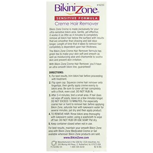 Bikini Zone Bikini Creme Hair Remover - Fast Painless Hair Removing Cream (2 ...
