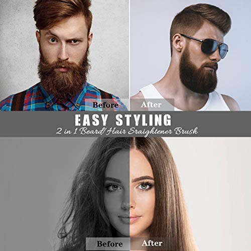 Beard Straightener, Multifunctional Beard and Hair Straightening Comb, Electr...