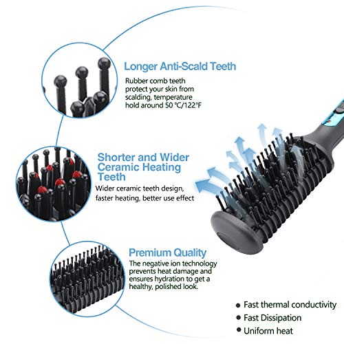 Beard Straightener, Multifunctional Beard and Hair Straightening Comb, Electr...