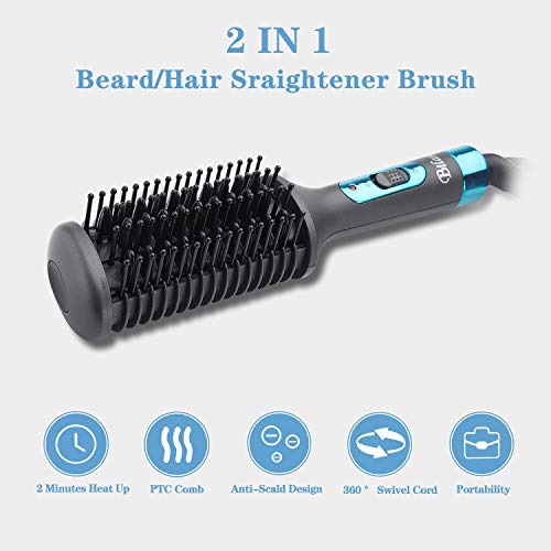 Beard Straightener, Multifunctional Beard and Hair Straightening Comb, Electr...