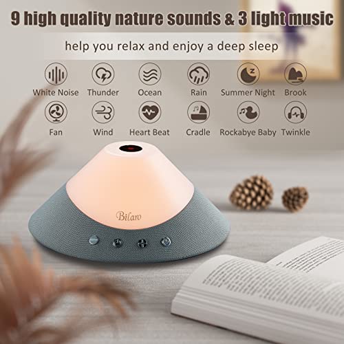 White Noise Machine, Adjustable Brightness Levels Warm Night Light with Remot...