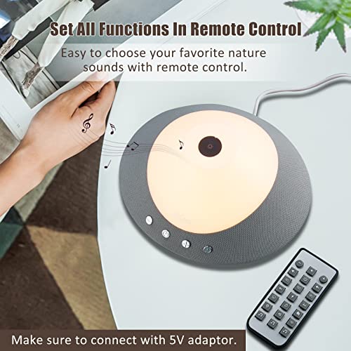 White Noise Machine, Adjustable Brightness Levels Warm Night Light with Remot...