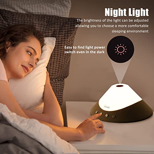 White Noise Machine, Adjustable Brightness Levels Warm Night Light with Remot...
