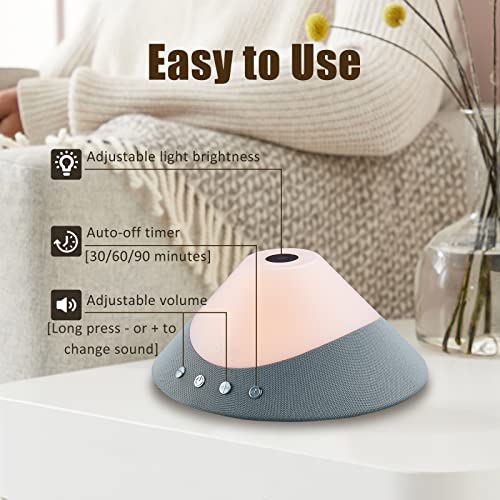 White Noise Machine, Adjustable Brightness Levels Warm Night Light with Remot...