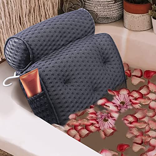 Waterproof Bath Pillow - Bathtub/Foam Headrest - 7 Strong Grip Suction Cups -...