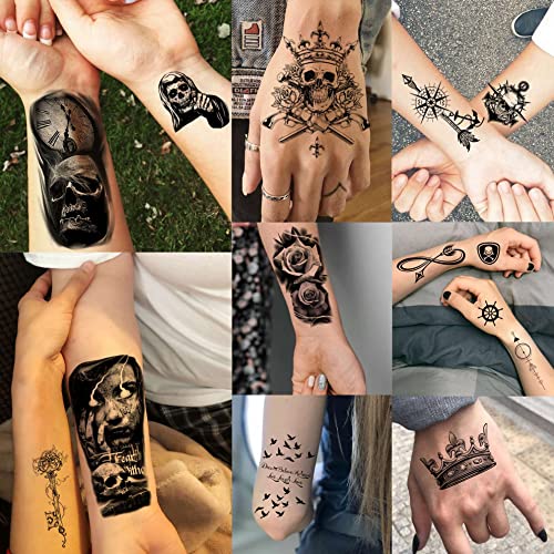 Bilizar 48 Sheets 3D Small Temporary Tattoos For Kids Women Neck Girls Arm Bo...