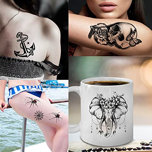 Bilizar 48 Sheets 3D Small Temporary Tattoos For Kids Women Neck Girls Arm Bo...