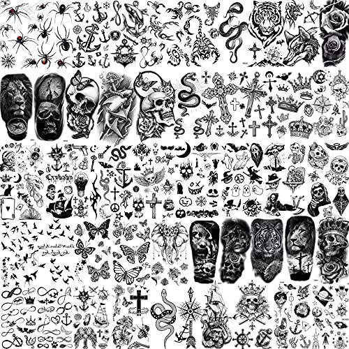 Bilizar 48 Sheets 3D Small Temporary Tattoos For Kids Women Neck Girls Arm Bo...