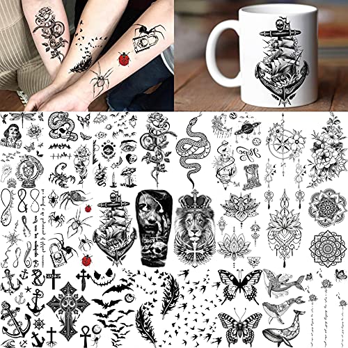 Bilizar 64 Sheets Long Lasting Flower Temporary Tattoos For Women Arm Neck, J...