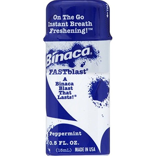 Binaca Fast Blast Breath Spray, Peppermint, 0.50 Ounces each (Pack of 6)