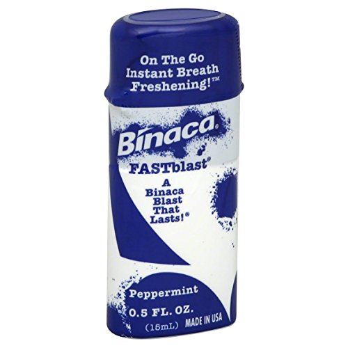 Binaca Fast Blast Breath Spray, Peppermint, 0.50 Ounces each (Pack of 6)