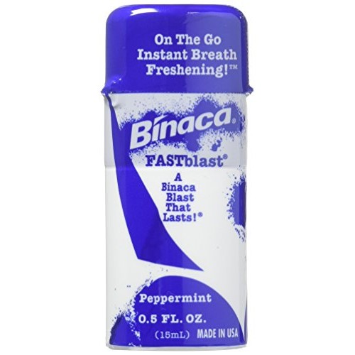 Binaca Fastblast Breath Spray Peppermint 0.5 Oz (Pack of 12)