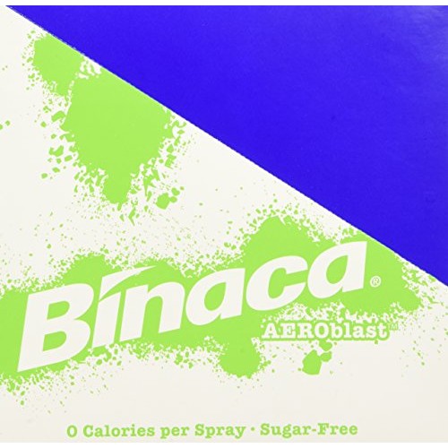 Binaca sugar-free Aeroblast 150 Breath Spray, Spearmint 0.214 oz(pack of 6)