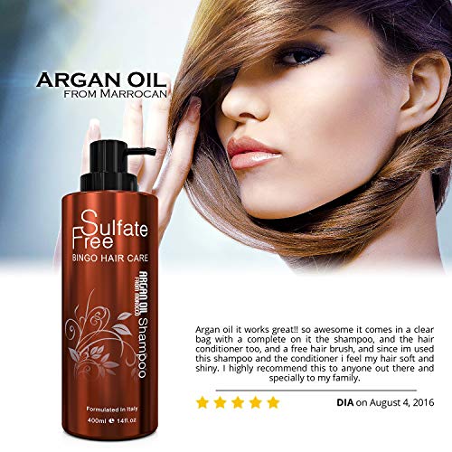 Moroccan Argan Oil Sulfate Free Shampoo and Conditioner Set - Best for Damage...
