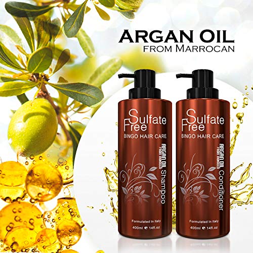 Moroccan Argan Oil Sulfate Free Shampoo and Conditioner Set - Best for Damage...