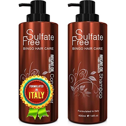 Moroccan Argan Oil Sulfate Free Shampoo and Conditioner Set - Best for Damage...