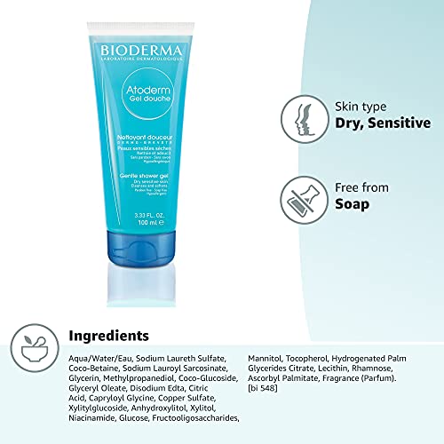 Bioderma - Atoderm - Hydrating Shower Gel - Moisturizing Face and Body Cleans...