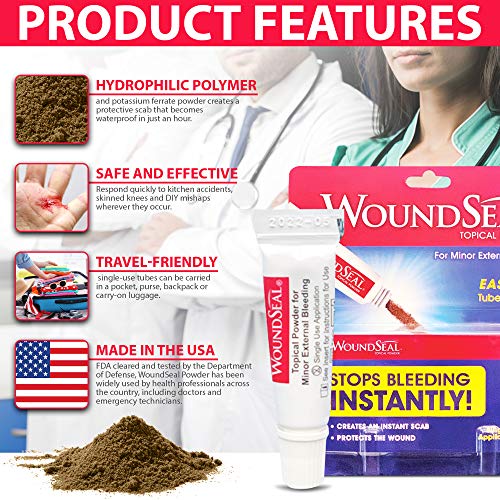 WoundSeal Powder 4 Each (Pack of 4) - Wound Care First Aid for Cuts, Scrapes ...