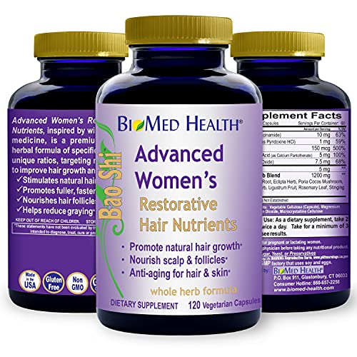 BioMed Health Hair Growth Vitamins for Women 120ct - Advanced Restorative Hai...