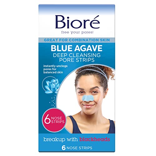 Bioré Blue Agave Pore Strips, Nose Strips for Combination Skin, with Instant ...