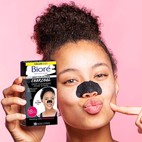Bioré Charcoal Blackhead Remover Pore Strips, Nose Strips for Instant Blackhe...