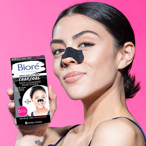 Bioré Charcoal, Deep Cleansing Pore Strips, Nose Strips for Blackhead Removal...