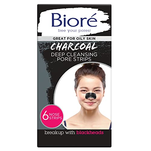 Bioré Charcoal, Deep Cleansing Pore Strips, Nose Strips for Blackhead Removal...