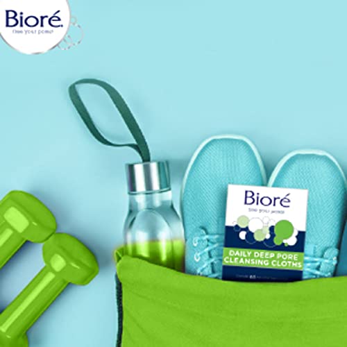 Bioré Daily Face Cleansing Wipes, with Dirt-grabbing Fibers for Deep Pore Cle...