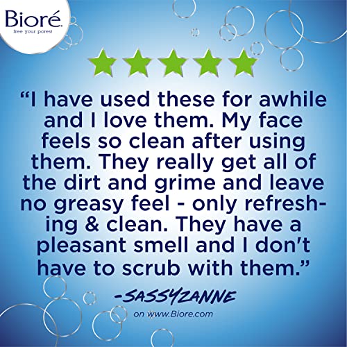 Bioré Daily Face Cleansing Wipes, with Dirt-grabbing Fibers for Deep Pore Cle...