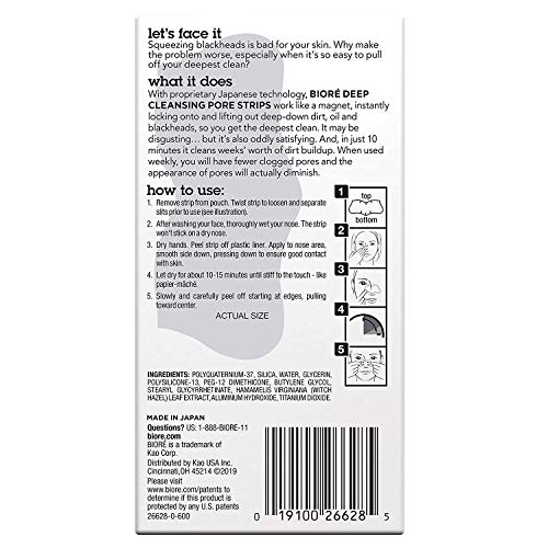 Bioré Deep Cleansing Pore Strips, Party Pack Nose Strips for Blackhead Remova...